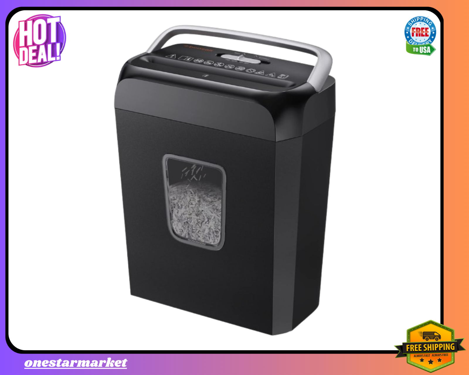 Paper Shredder Cross Cut Office Credit Card Heavy Duty Destroy-image