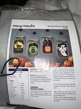 New Mary Maxim Spooky Halloween Mason Jar Plastic Canvas Craft Kit Sealed Cat ..