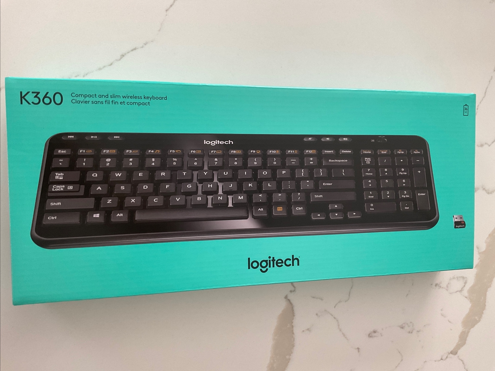 Logitech K360 Wireless USB Desktop Keyboard Compact Full Keyboard,3-year Battery