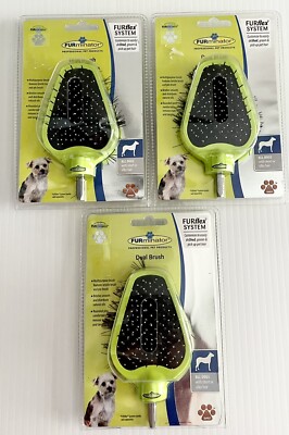 Lot Of 3 Furminator Dual Dog Brush Fur flex System NEW!