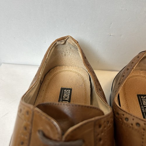 Zapatos de vestir Stacy Adams para hombre 11 marrón Oxford cuero equilibrio hechos por el hombre - Imagen 9 de 15