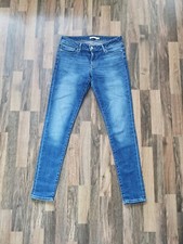 LEVI'S 711 Mid Blue Stretch Denim Mid Rise Skinny Jeans W29 L32 - UK 12
