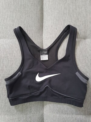 Nike Dri Fit Indy Women Logo Black Racerback Sport Bra Top Size S 8-10 uk