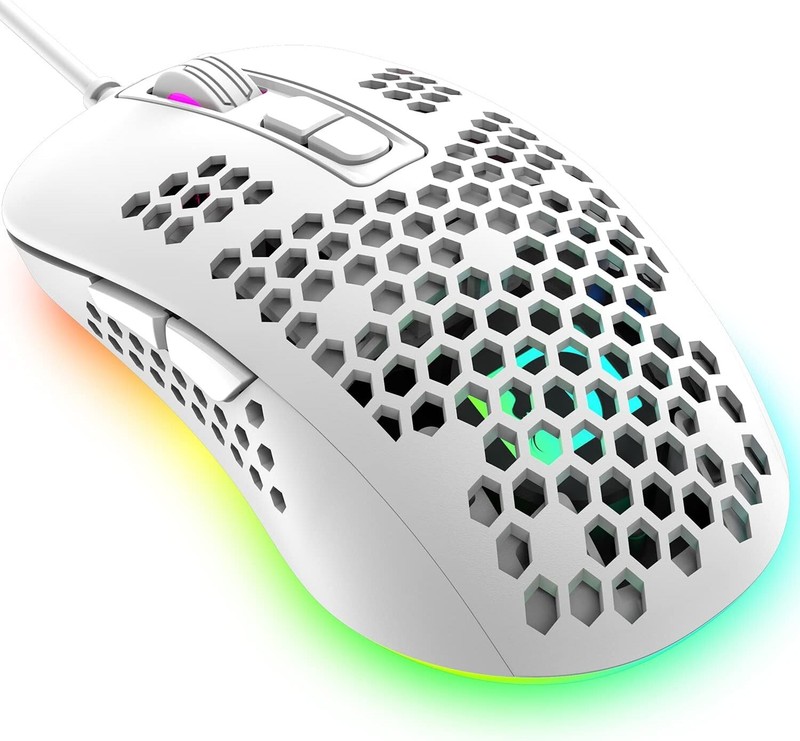 ZIYOULANG Wired Gaming Mouse, 69G Honeycomb Shell Lightweight Mouse with 6400DPI