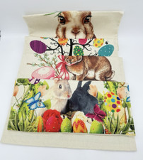 Set of 4 Easter Pillow Covers 18x18, zipper close, Bunny, Easter Tree, Eggs