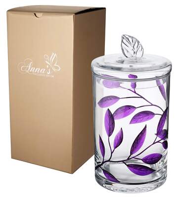 Decorative Glass Storage Container with Lid - Food Candy Display Jar Large - Etc