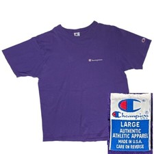Vtg 70 80’s Champion USA made SPELLOUT Logo Athletic Streetwear Gym T Shirt L