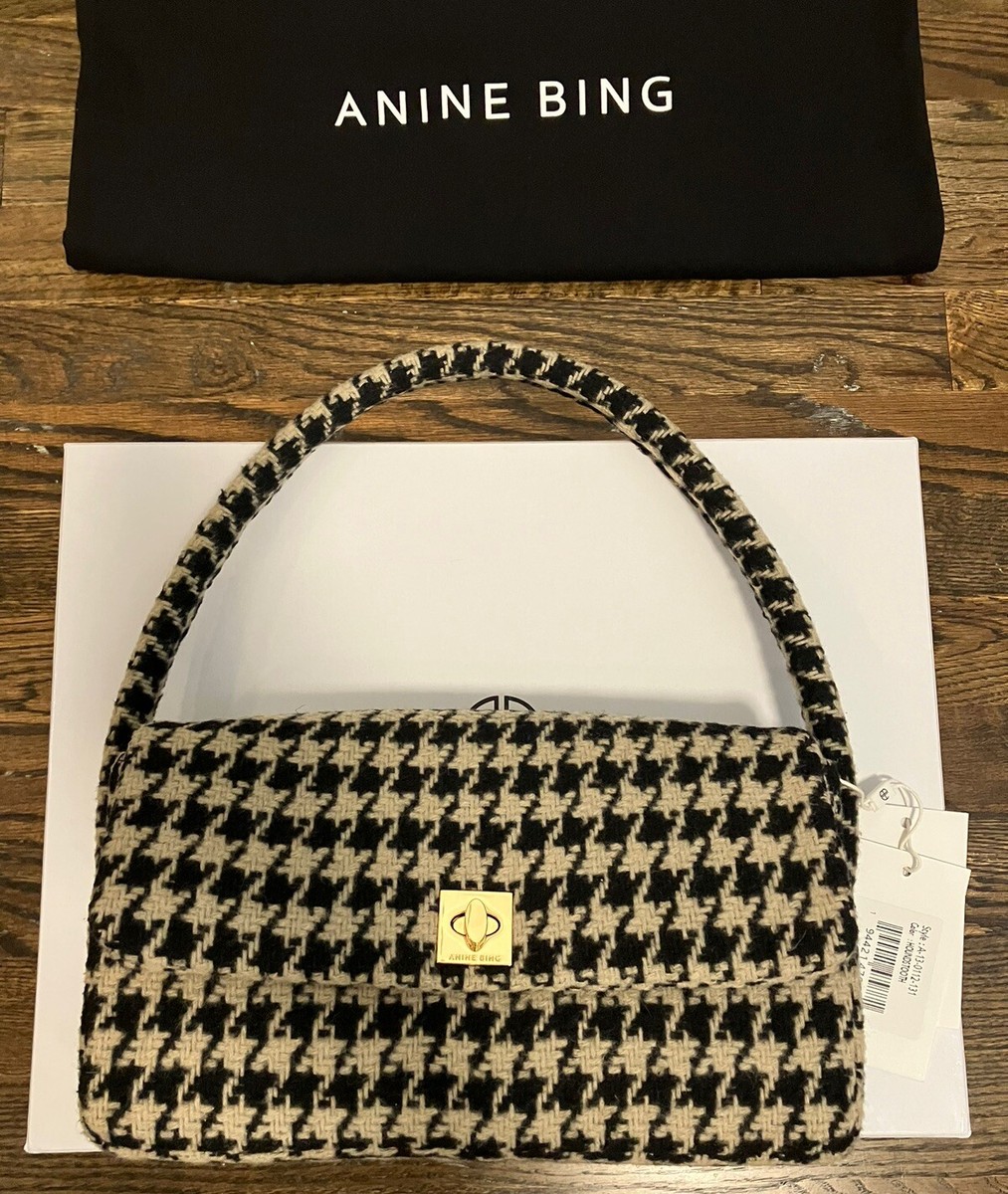 Anine Bing $400 NWT Nico Bag Houndstooth Wool Purse | eBay