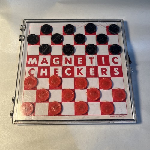 Vintage Checkers Mini Travel Game 6" x 6" eBay