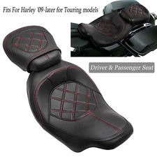 Driver Passenger Seat Two-up Low-Profile Fit For Harley Touring Road King 09-23