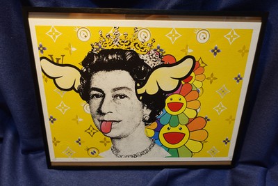 D*Face Queen Elizabeth Murakami Death NYC #AP/100 World Art Printing Framed