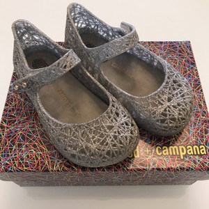 mini melissa silver shoes
