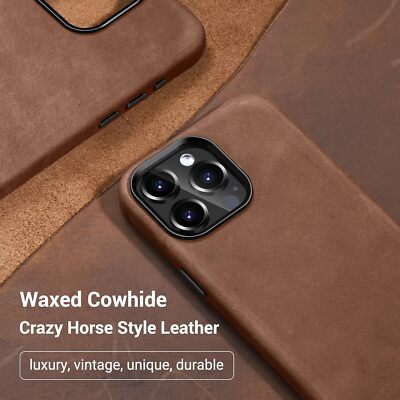 Belemay Compatible with iPhone 15 Pro Leather Case Magsafe - Top