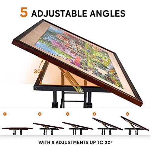 Jigsaw Puzzle Table Puzzle Board with Cover Puzzle Easel Tilting Table with  H