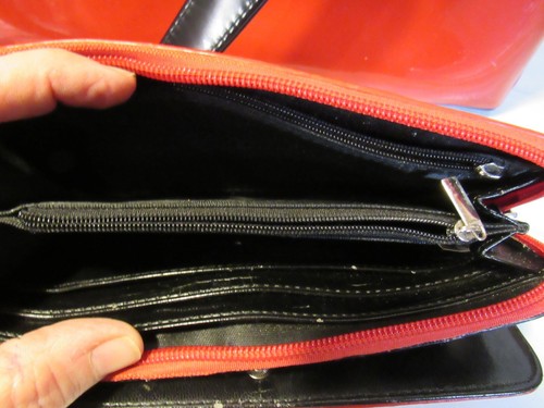beijo Red Patent Leather handbag Tote w/ Wallet V26K - 第 11/12 張圖片