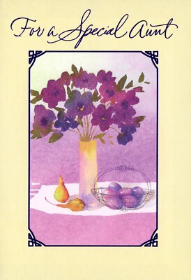 Loving HAPPY EASTER Card FOR A SPECIAL AUNT, Purple Flowers Fruit by Hallmark + 