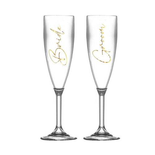 Champagne Flute Glass Bride Groom Mr Mrs Wedding Maid Honour Celebrations CLEAR - Picture 28 of 33