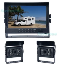 9" DVR 2CH Split Monitor+ 2x AHD 1080P Car Reverse Rear View Backup Camera 32GB