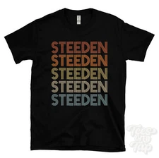 STEEDEN REPEATED RETRO STYLE T-SHIRT mens & womens novelty cool name gift