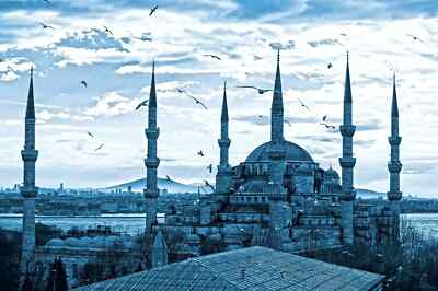 SULTAN AHMED MOSCHEE TÜRKEI ABSTRAKT LEINWANDBILD WANDBILD DEKOR GROSS 20X30 ZOLL