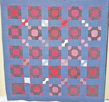 COUNTRY AMERICANA ANTIQUE QUILT INDIGOS AND EARLY PRINTS NEAR MINT 1880s