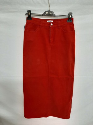 Moschino gonna lunga skirt jeans donna woman tg 40 s jacket rossa vintage  80s | eBay