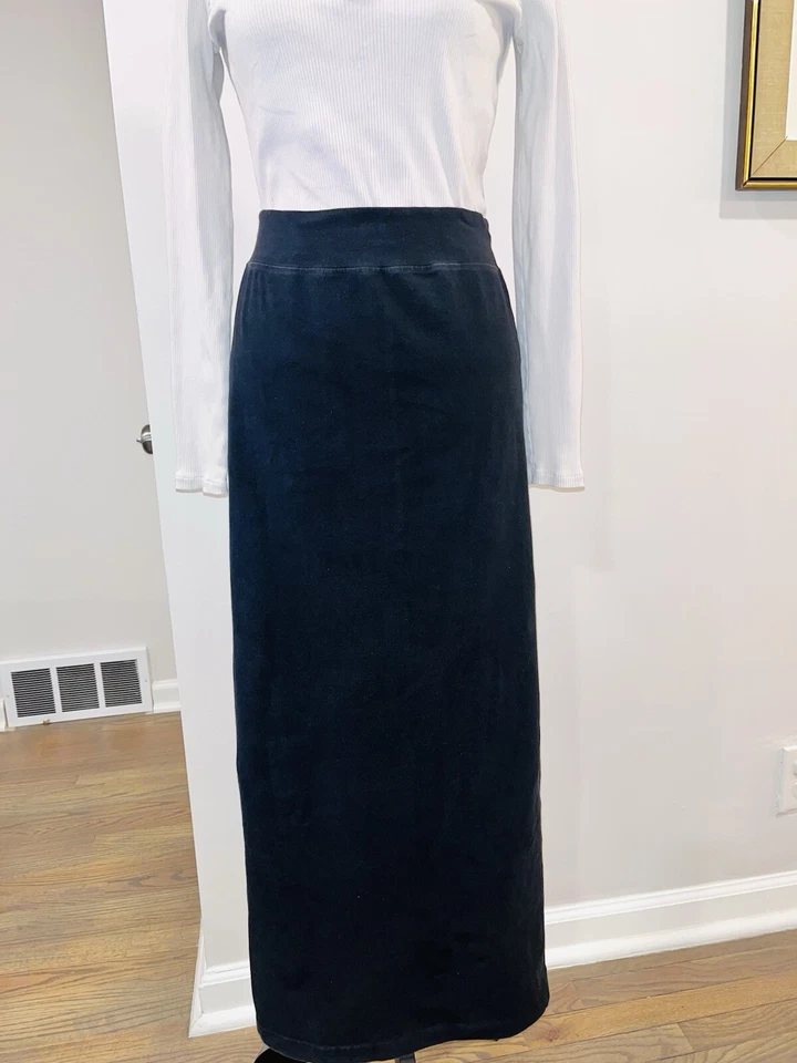 Falda Larga de Algodón Estilo Columna HARD TAIL FOREVER W-544 Negra Abertura Trasera Talla L Foto 2 de 4