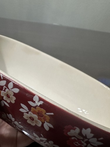 Pioneer Woman Fall Flowers Butter Dish Burgundy & Teal Green - Picture 7 of 7