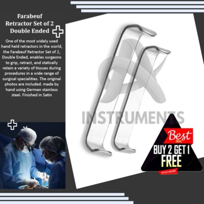 Farabeuf Retractor, Double Ended (Set of 2) (Reusable) Excellent Quality Steel