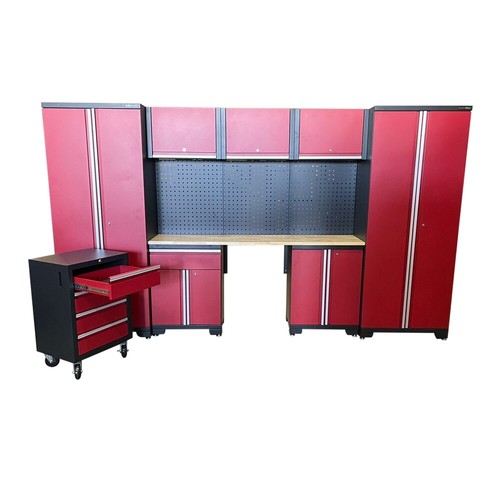US PRO GARAGE STORAGE SYSTEM TOOL CHEST CABINET BOX RED / BLACK FINANCE OPTIONS - Picture 2 of 11
