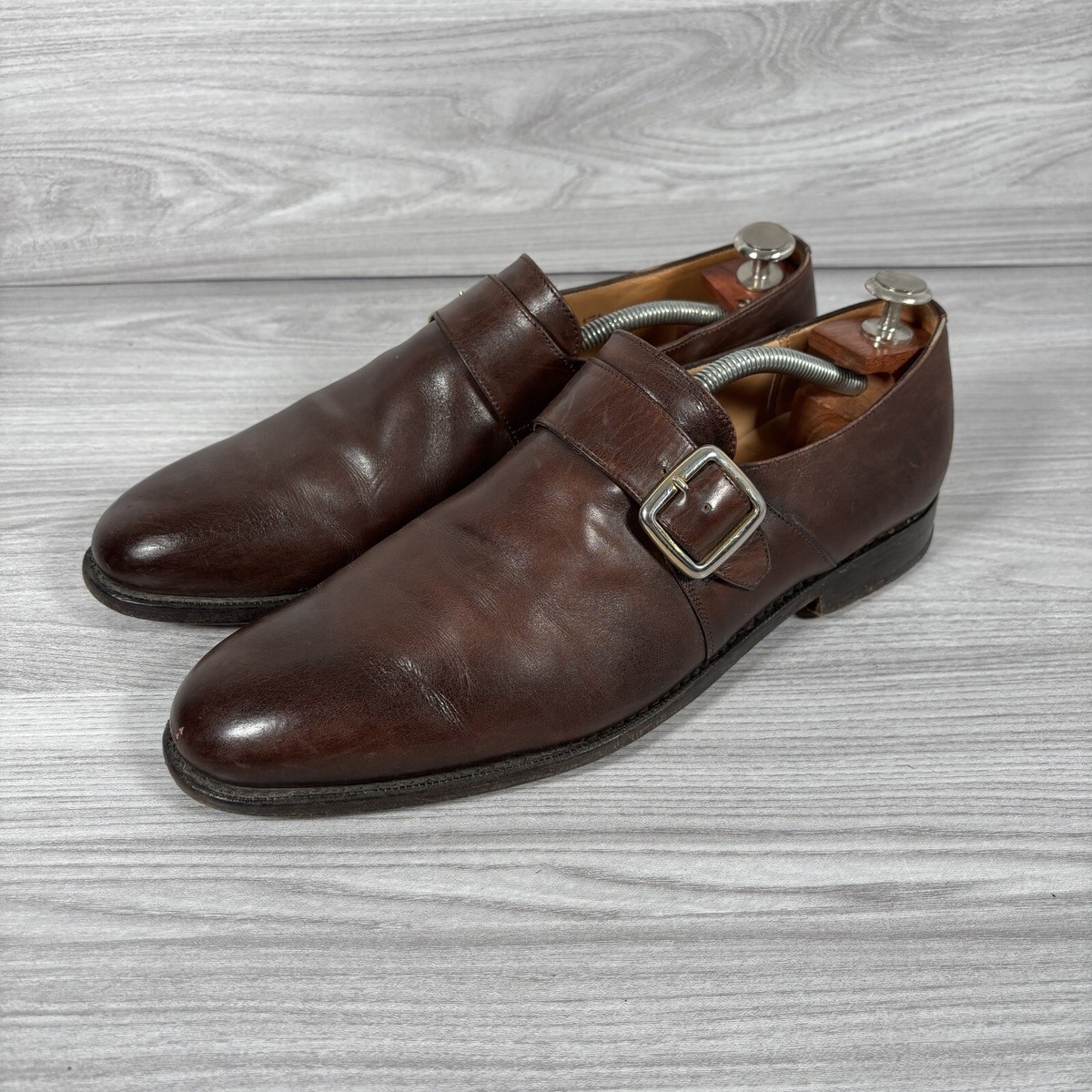 Church's Men’s Leather Shoes Westbury Brown Monk Strap UK Size EU 40 Good