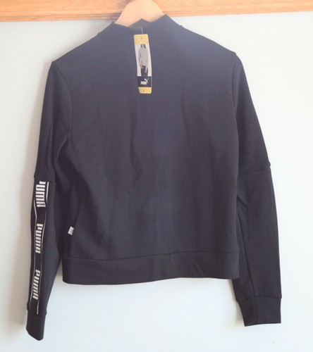 NWT PUMA Womens Amplified Jacket Zip Front Sweatshirt BLack White Size Small - Imagen 3 de 3