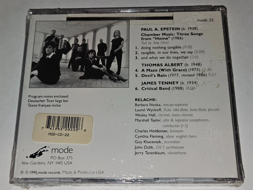 *NEW/SEALED* Relache: On Edge CD Chamber Works by Epstein, Albert, and Tenney Foto 2 de 4