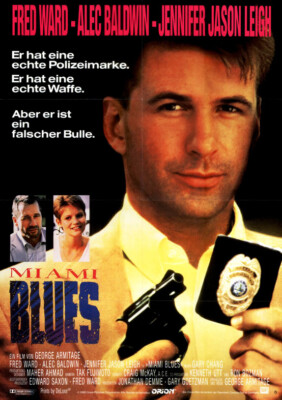 Miami Blues ORIGINAL A1 Kinoplakat Alec Baldwin / Fred Ward / J. Jason Leigh