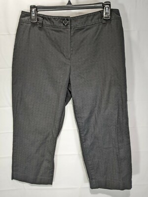 TALBOTS Wmn's Petite Black Mid Rise Reg Fit Strght Leg Stretch Dress Capri sz 10