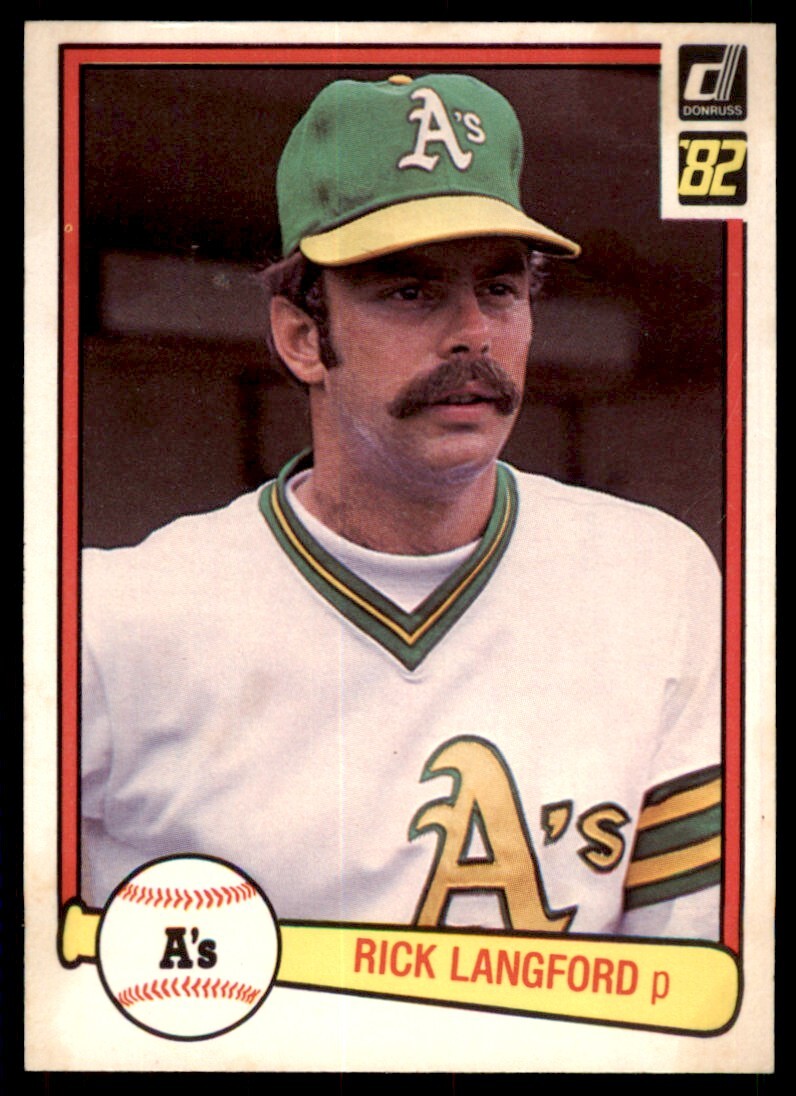 1982 Donruss Rick Langford .  Oakland Athletics #161