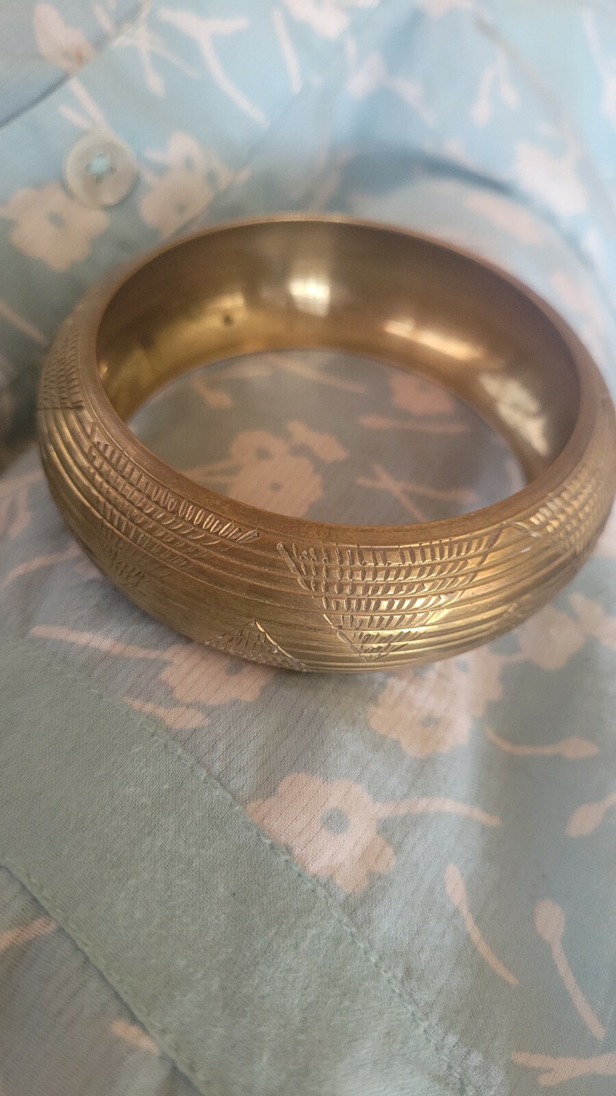 Solid BRASS bracelet Bangle  Aztec Native Design … - image 8