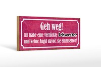 Holzschild Spruch 27X10 Cm Ich Habe Eine VerrüCkte Schwester Schild Wooden Sign