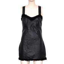 Dolce & Gabbana D&G Fur Trimmed Leather Dress