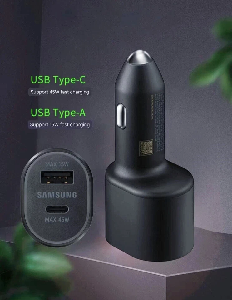 Samsung 45W+15W Dual Port Car Charger Super Fast Charging 2.0 2024 Model - image 4 of 4