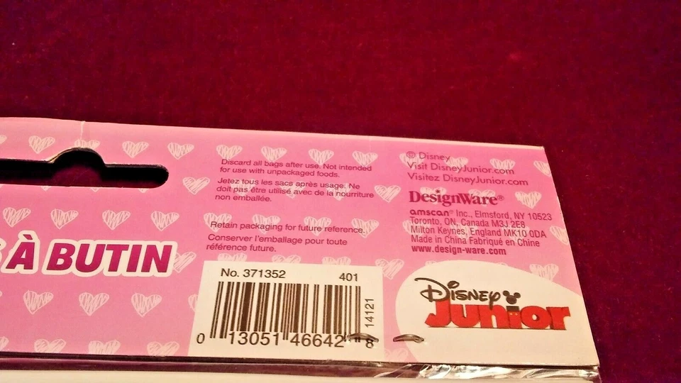 Doc McStuffins Plastic Loot Bags Favor Sacks Gift - Pink - Image 3 of 4