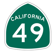 California State Route 49 Sticker Decal R1149 Highway Sign