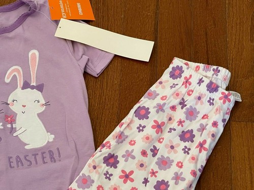 New Gymboree Girls Lavender Purple Hoppy Easter Bunnies Gymmies Pajamas Size 8 - Picture 7 of 10