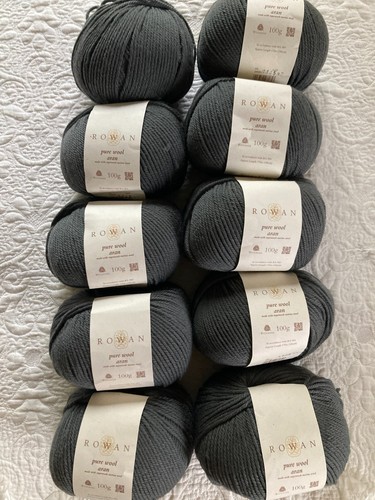 Rowan Pure Wool Aran Yarn Steel Gray #684 LOT OF TEN (10)