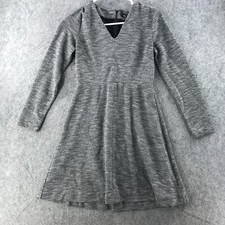 Madewell Dress Womens Size 2 Gray Long Sleeve Sweater Swing Casual Back Zip