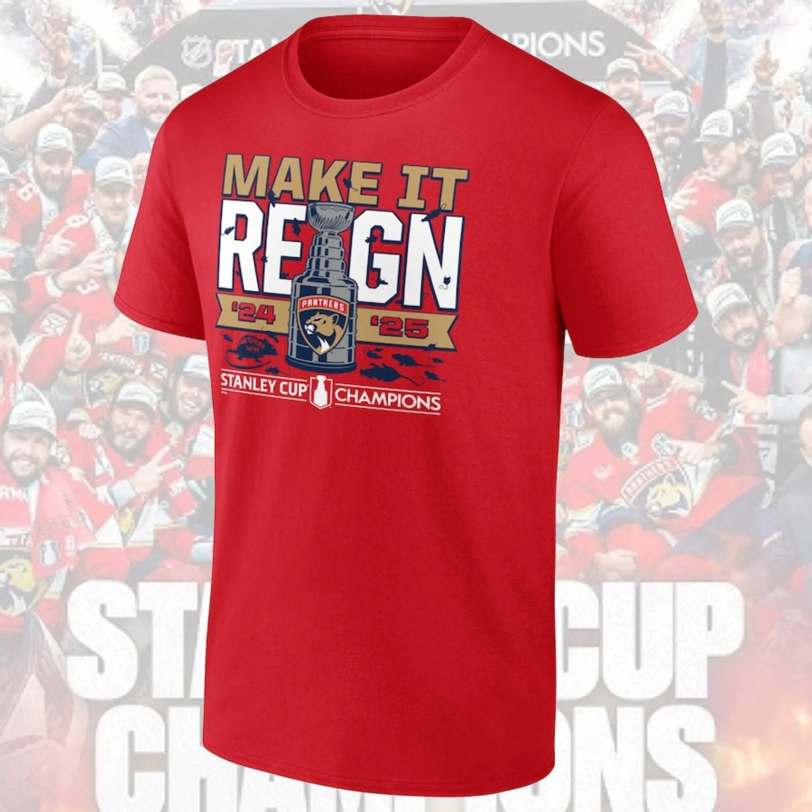 Florida Panthers 2025 Stanley Cup Champions Full Design T-Shirt