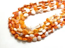 AAA Genuine Native America Orange Spiny Oyster Heart Shape Flat Beads PG222