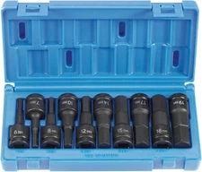 (1498MH 1/2" Drive 10-Piece Metric Hex Driver Socket Set