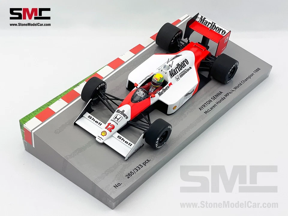 Mclaren MP4/4 Ayrton Senna 1988 F1 World Champion 1:18 MINICHAMPS Box with Decal - Image 4 of 4