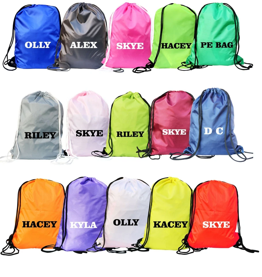 Personalised Drawstring Bag - Bag Sack - School - backpack PE Swim Custom Print